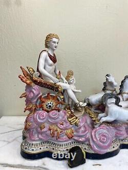 Porcelain Masterpiece Mythological Scene with Man, Child and Horses