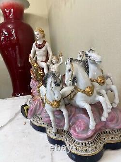 Porcelain Masterpiece Mythological Scene with Man, Child and Horses