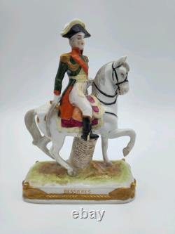 Porcelain Napoleonic Marshal Bessieres on Horse 11H Scheibe Alsbach