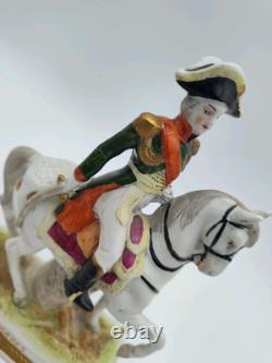 Porcelain Napoleonic Marshal Bessieres on Horse 11H Scheibe Alsbach