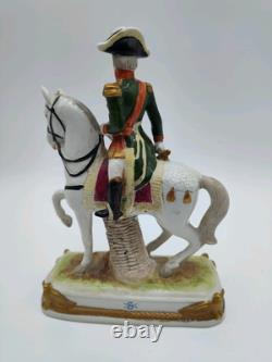 Porcelain Napoleonic Marshal Bessieres on Horse 11H Scheibe Alsbach