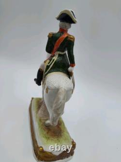 Porcelain Napoleonic Marshal Bessieres on Horse 11H Scheibe Alsbach