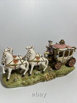 Porcelain Princess in Horse and Carriage Made in Japan 14-5604