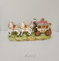 Porcelain Princess in Horse and Carriage Made in Japan 14-5604