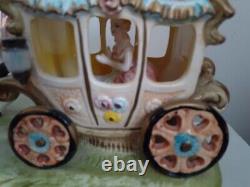 Porcelain Princess in Horse and Carriage Made in Japan 14-5604
