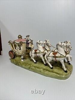 Porcelain Princess in Horse and Carriage Made in Japan 14-5604