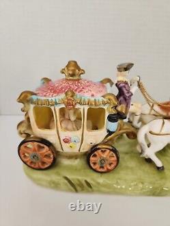 Porcelain Princess in Horse and Carriage Made in Japan 14-5604