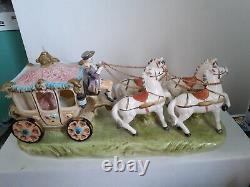 Porcelain Princess in Horse and Carriage Made in Japan 14-5604