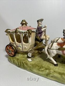 Porcelain Princess in Horse and Carriage Made in Japan 14-5604