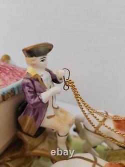 Porcelain Princess in Horse and Carriage Made in Japan 14-5604