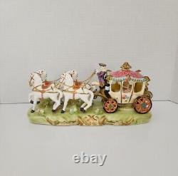 Porcelain Princess in Horse and Carriage Made in Japan 14-5604