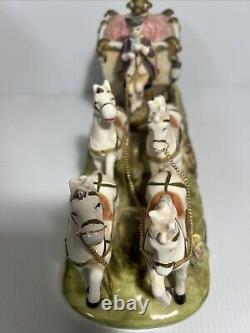 Porcelain Princess in Horse and Carriage Made in Japan 14-5604