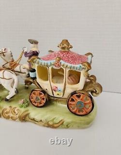 Porcelain Princess in Horse and Carriage Made in Japan 14-5604