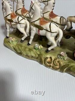 Porcelain Princess in Horse and Carriage Made in Japan 14-5604