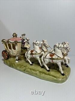 Porcelain Princess in Horse and Carriage Made in Japan 14-5604