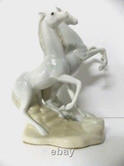 Porcelain Statue 2 Rearing Stallions Porceval Made in Spain Extremely Rare