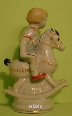 Porcelain figurine BOY ridingd Horse Ukrainian USSR Soviet