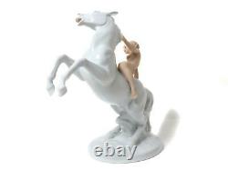 Porcelain figurine Naked girl on a white horse. Germany, Wallendorf