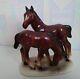 Porcelain Figurine Of A Horse. A Pair Of Foals. Horses. Gdr. Hertwig Karzhutte
