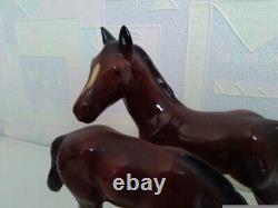 Porcelain figurine of a Horse. A pair of foals. Horses. GDR. Hertwig Karzhutte