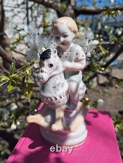 Porcelain figurine of the USSR Boy on a horse