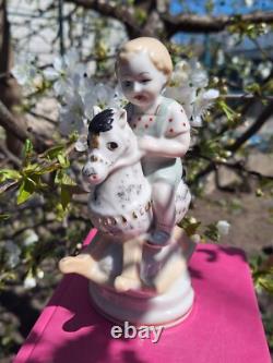 Porcelain figurine of the USSR Boy on a horse