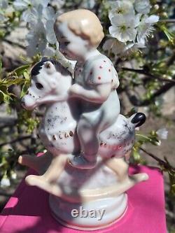 Porcelain figurine of the USSR Boy on a horse