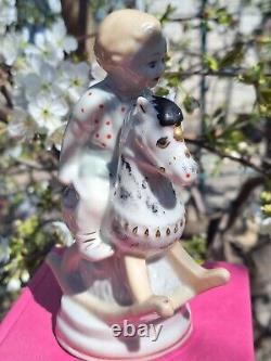 Porcelain figurine of the USSR Boy on a horse