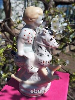 Porcelain figurine of the USSR Boy on a horse