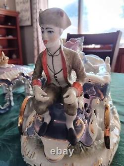 Porcelain horse-drawn carriage and 3 Sets Of Horses. Purchased In 1999 In Romani