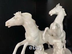Pre-1945 Karl Ens Porcelain Rearing Horse Sculpture with Green Windmill Mark