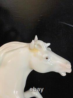Pre-1945 Karl Ens Porcelain Rearing Horse Sculpture with Green Windmill Mark