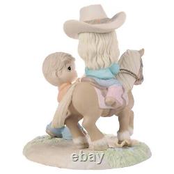 Precious Moments Boy Giving Flower to Girl on Horse Figurine Love Leads the Way