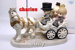 Precious Moments TOGETHER WHEREVER WE GO 143014 Couple On Horse A Carriage LE