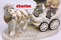 Precious Moments TOGETHER WHEREVER WE GO 143014 Couple On Horse A Carriage LE