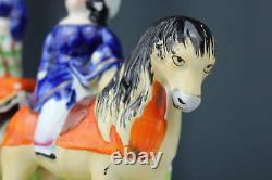 Prince and Princess 1800's Staffordshire porcelain figurine, horse & carriage