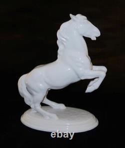 R Chocholka Keramos Vienna Porcelain White Rearing Horse Figurine 12 Tall