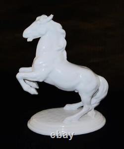 R Chocholka Keramos Vienna Porcelain White Rearing Horse Figurine 12 Tall