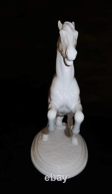 R Chocholka Keramos Vienna Porcelain White Rearing Horse Figurine 12 Tall