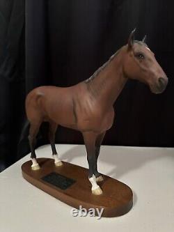 RARE BESWICK Connoisseur NIJINSKY Race Horse Ceramic Figure Wooden Base