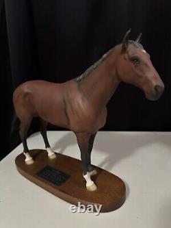 RARE BESWICK Connoisseur NIJINSKY Race Horse Ceramic Figure Wooden Base