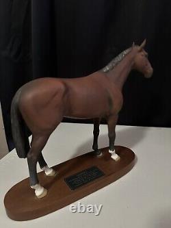 RARE BESWICK Connoisseur NIJINSKY Race Horse Ceramic Figure Wooden Base