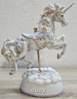 RARE Enesco Grande Carousel Imagination Knows No Bounds Musical Rocking Unicorn