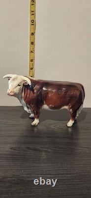 RARE HAGEN RENAKER LARGE HEREFORD BULL FIGURE DOMINO cow Figurine