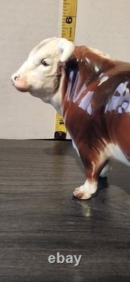 RARE HAGEN RENAKER LARGE HEREFORD BULL FIGURE DOMINO cow Figurine