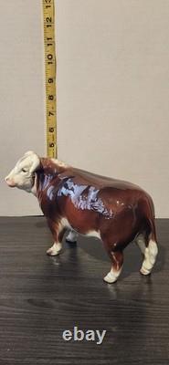 RARE HAGEN RENAKER LARGE HEREFORD BULL FIGURE DOMINO cow Figurine