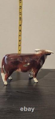RARE HAGEN RENAKER LARGE HEREFORD BULL FIGURE DOMINO cow Figurine