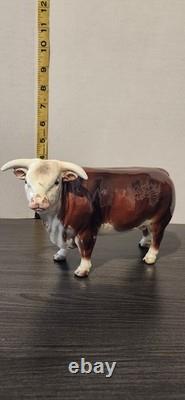 RARE HAGEN RENAKER LARGE HEREFORD BULL FIGURE DOMINO cow Figurine
