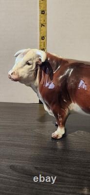 RARE HAGEN RENAKER LARGE HEREFORD BULL FIGURE DOMINO cow Figurine