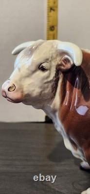 RARE HAGEN RENAKER LARGE HEREFORD BULL FIGURE DOMINO cow Figurine